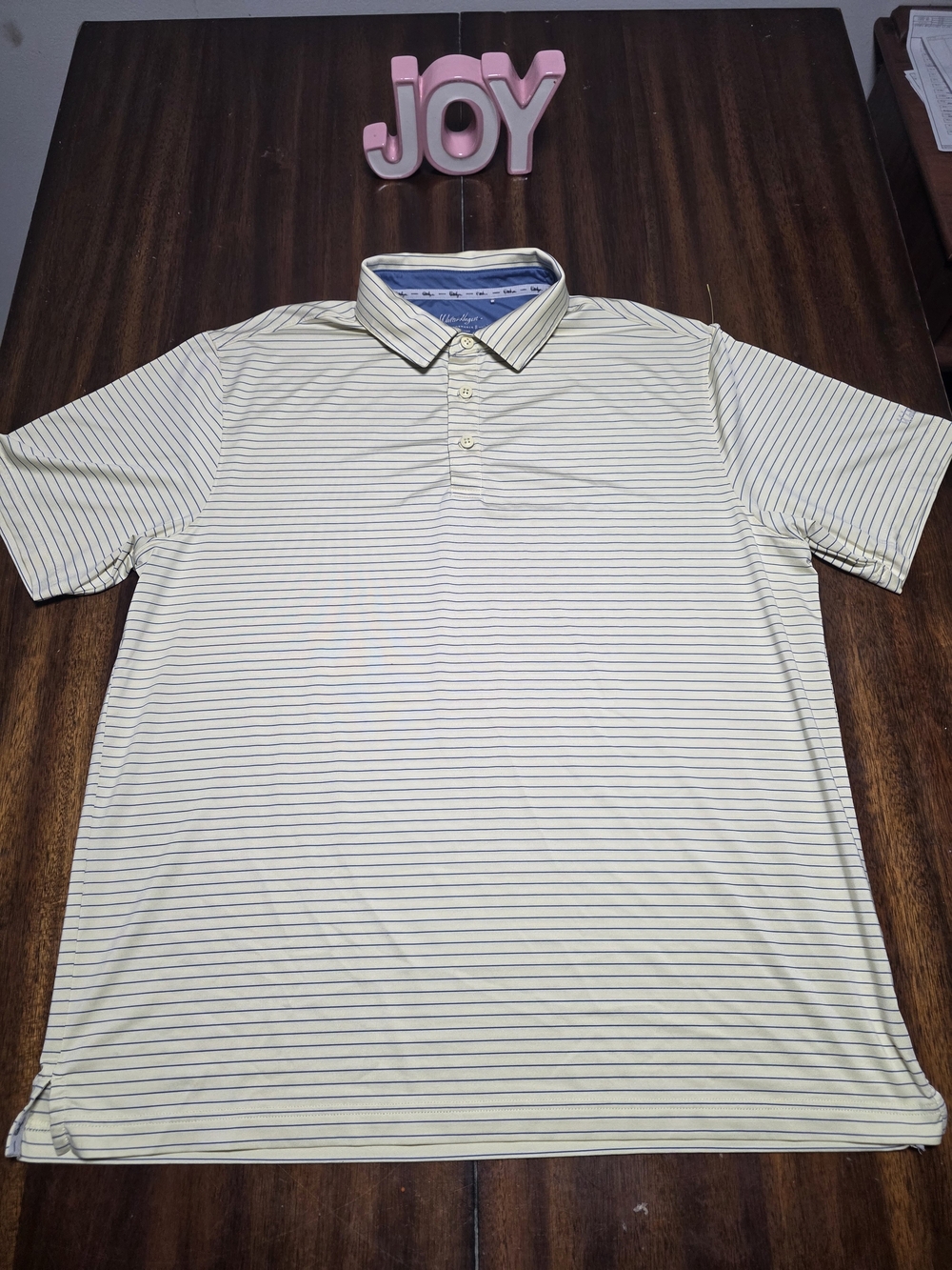 U.S. Polo Assn. Men's Striped Polo Cream & Blue XL